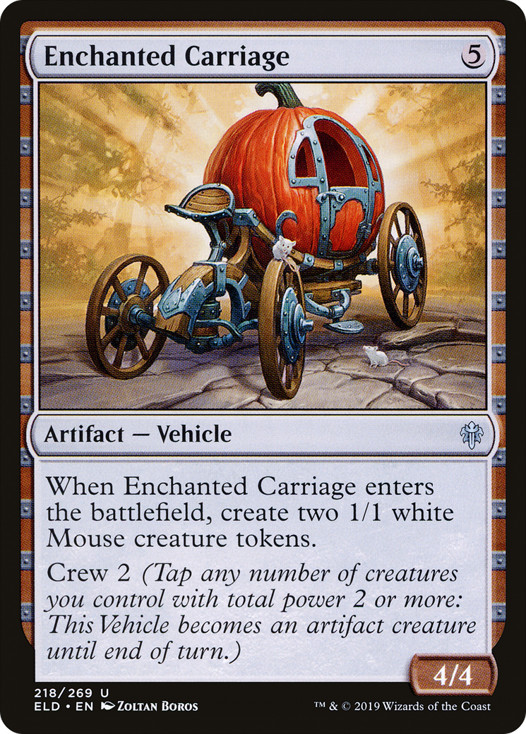 Enchanted Carriage (218) Foil - Throne of Eldraine