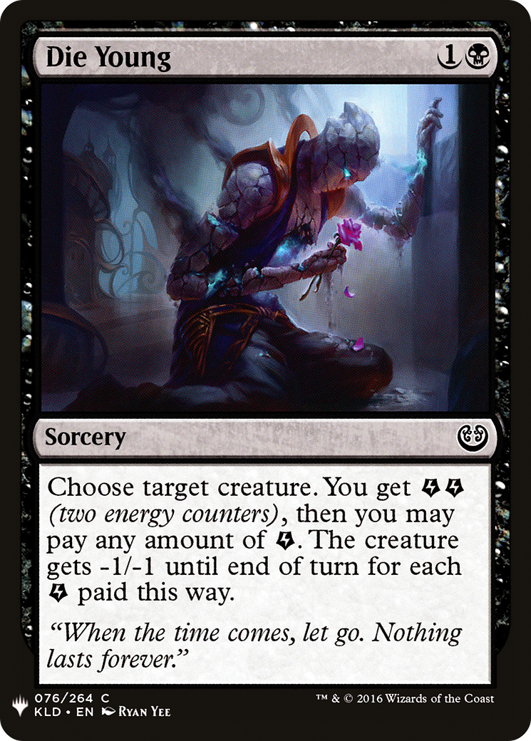 Die Young (KLD-76) - The List
