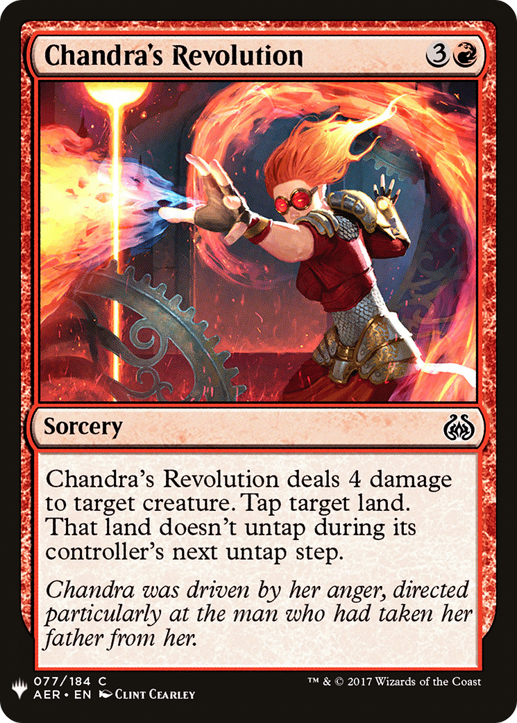 Chandra's Revolution (AER-77) - The List