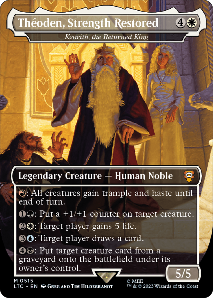 Theoden, Strength Restored – Kenrith, the Returned King (Borderless) (515) Foil - Tales of Middle-earth Commander