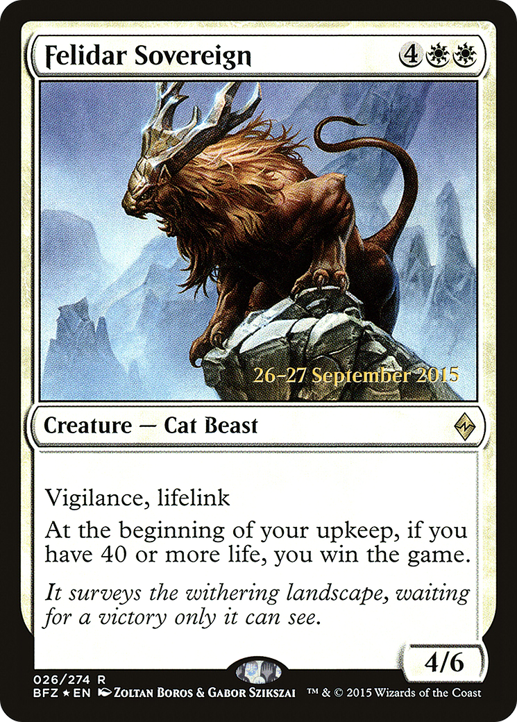 Felidar Sovereign (26s) Foil - Battle for Zendikar Promos