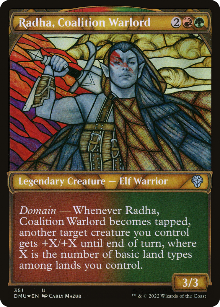 Radha, Coalition Warlord (Textured Foil) (Showcase) (351) Foil - Dominaria United