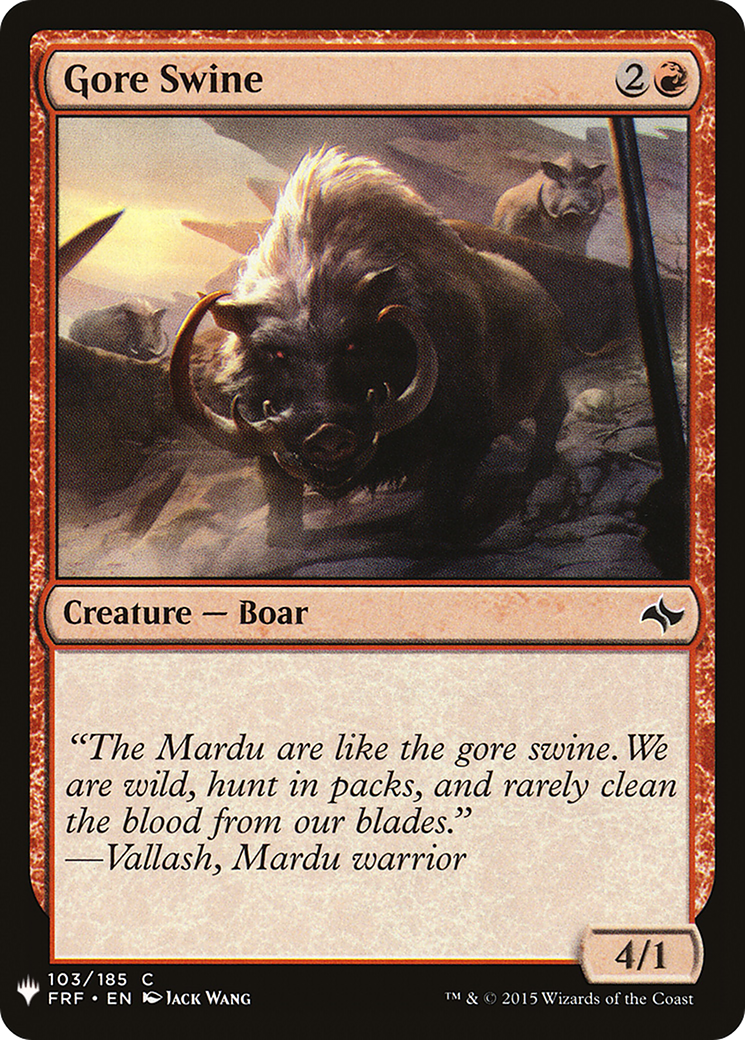 Gore Swine (FRF-103) - The List