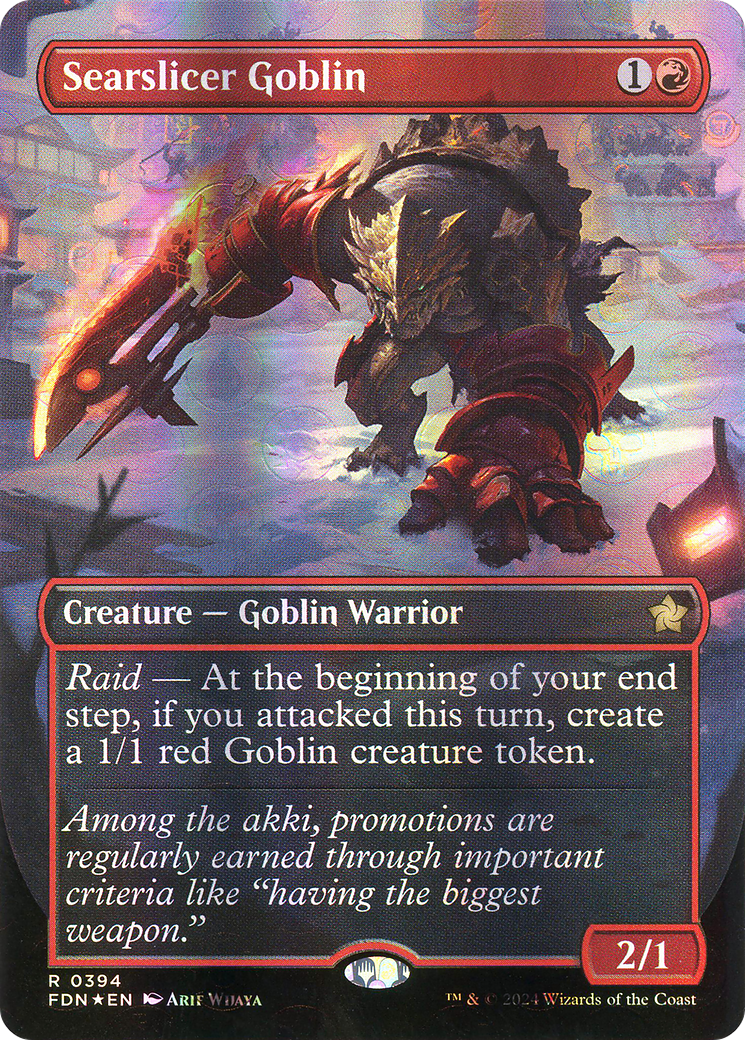 Searslicer Goblin (Borderless) (Mana Foil) (394) Foil - Foundations