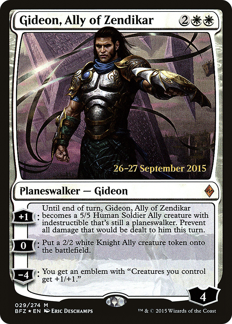 Gideon, Ally of Zendikar (29s) Foil - Battle for Zendikar Promos
