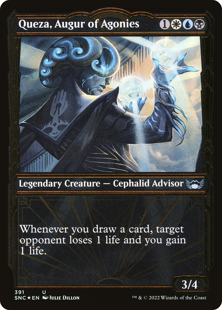 Queza, Augur of Agonies (Gilded Foil) (391) Foil - Streets of New Capenna