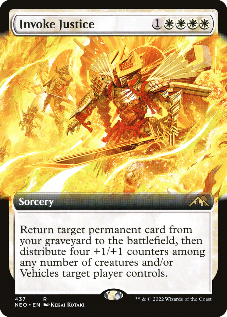 Invoke Justice (Extended Art) (437) Foil - Kamigawa: Neon Dynasty
