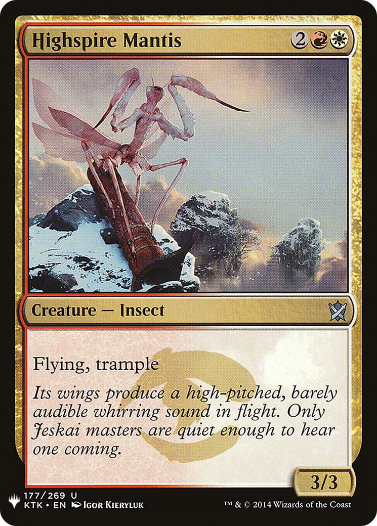 Highspire Mantis (KTK-177) - The List