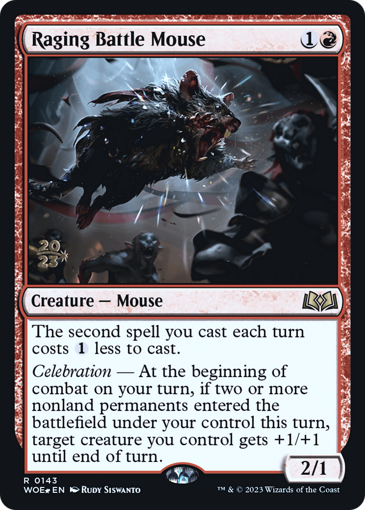 Raging Battle Mouse (143) Foil - Wilds of Eldraine Promos