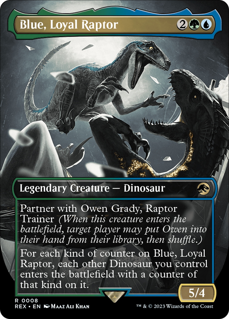Blue, Loyal Raptor (Borderless) (008) - Jurassic World Collection
