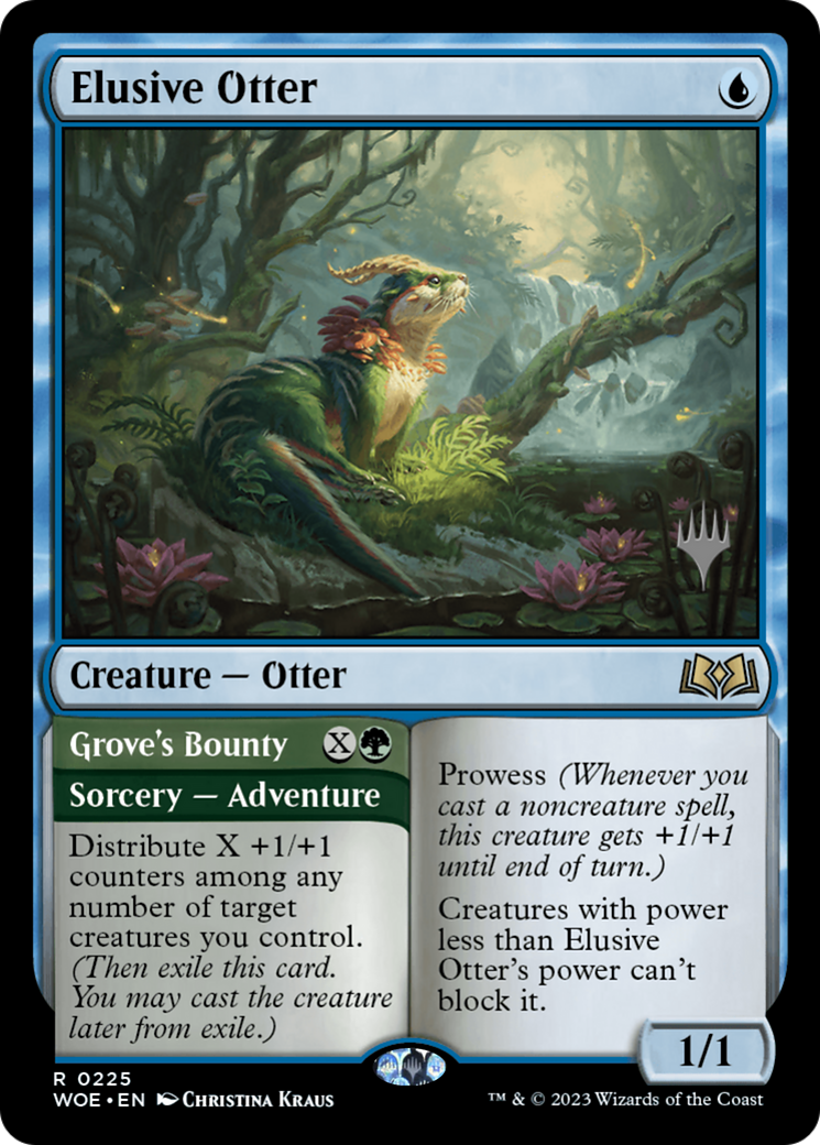 Elusive Otter // Grove's Bounty (225p) - Wilds of Eldraine Promos