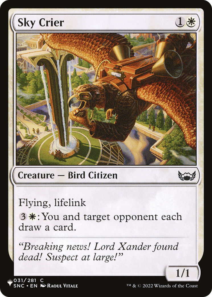 Sky Crier (SNC-31) - The List