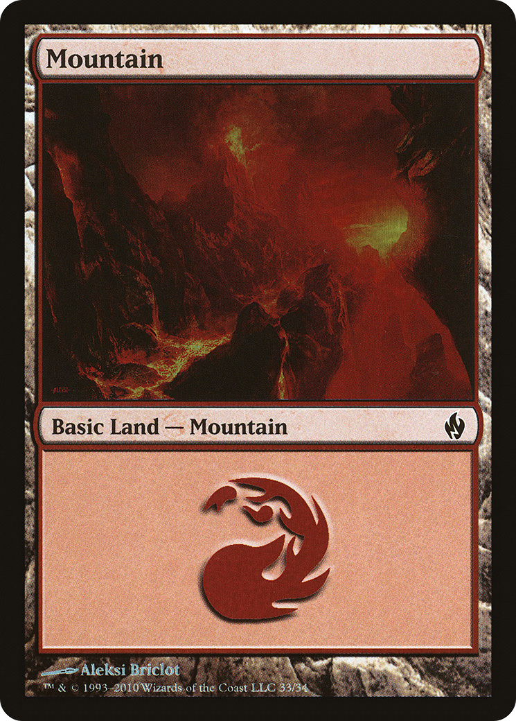 Mountain (033) Foil - Premium Deck Series: Fire and Lightning