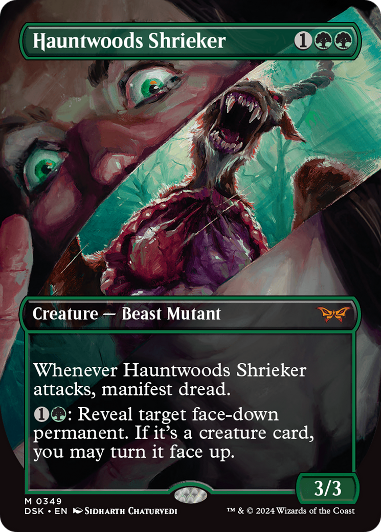 Hauntwoods Shrieker (Borderless) (349) Foil - Duskmourn: House of Horror