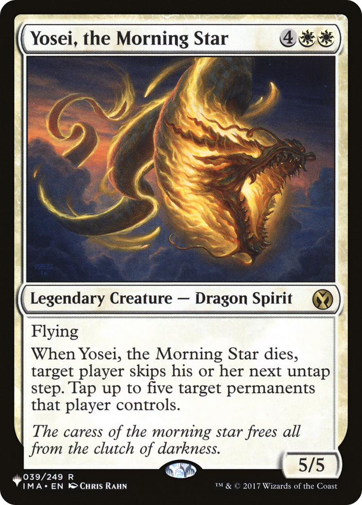 Yosei, the Morning Star (IMA-39) - The List