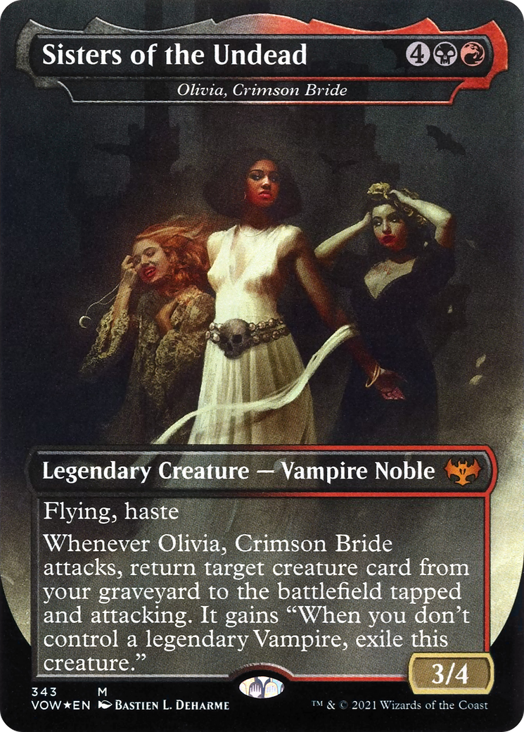 Sisters of the Undead – Olivia, Crimson Bride (343) Foil - Innistrad: Crimson Vow