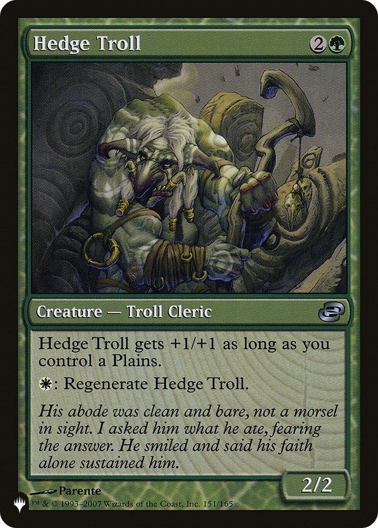 Hedge Troll (PLC-151) - The List