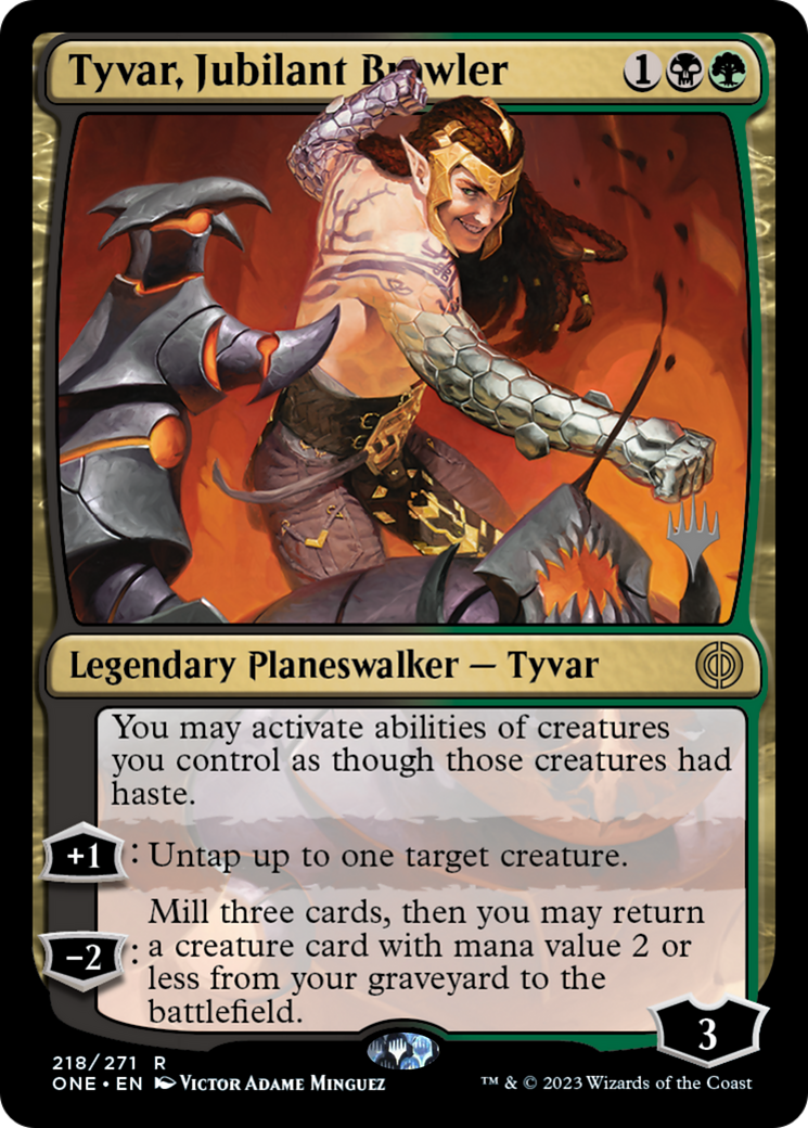 Tyvar, Jubilant Brawler (218) Foil - Phyrexia: All Will Be One Promos
