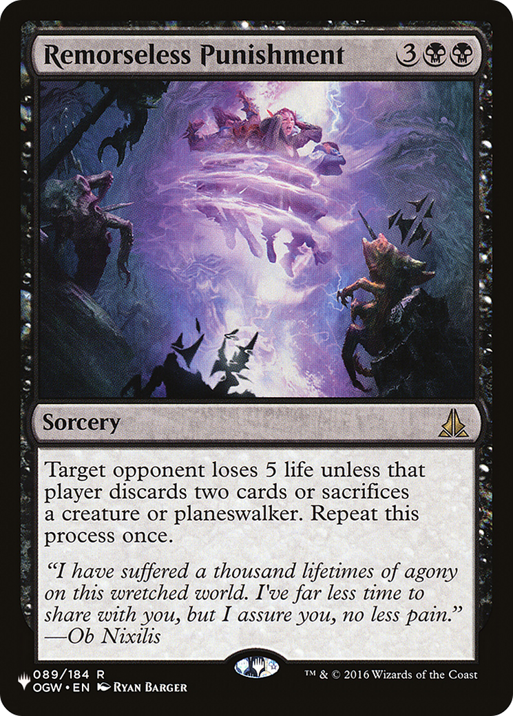 Remorseless Punishment (OGW-89) - The List