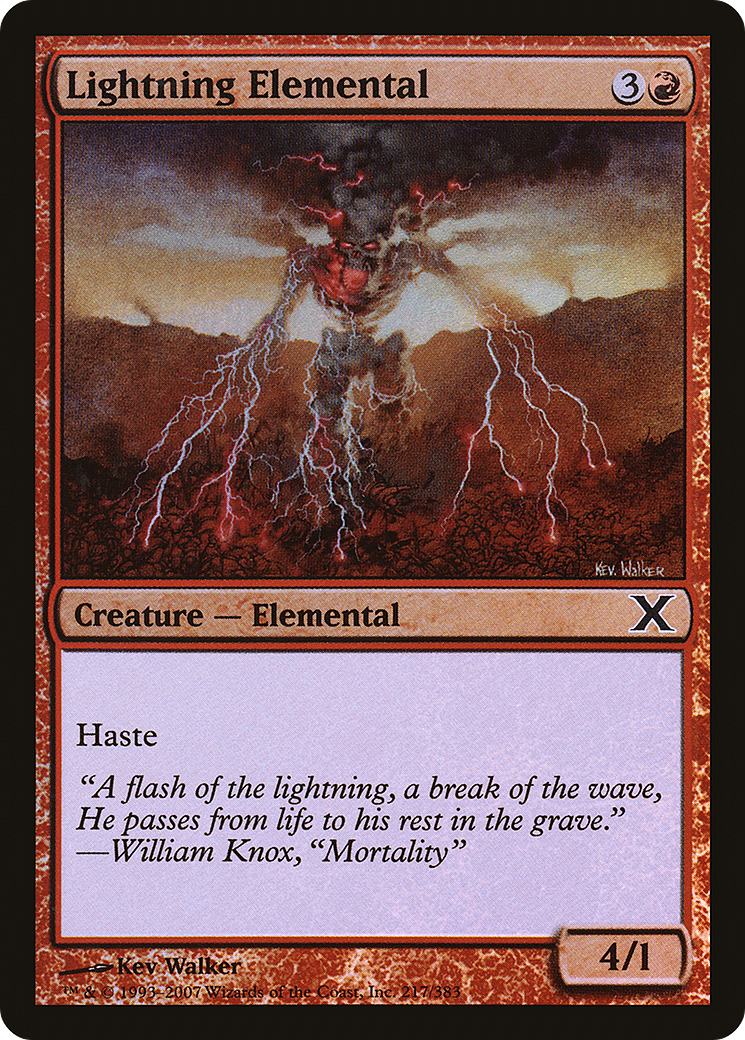 Lightning Elemental (217) Foil - Tenth Edition