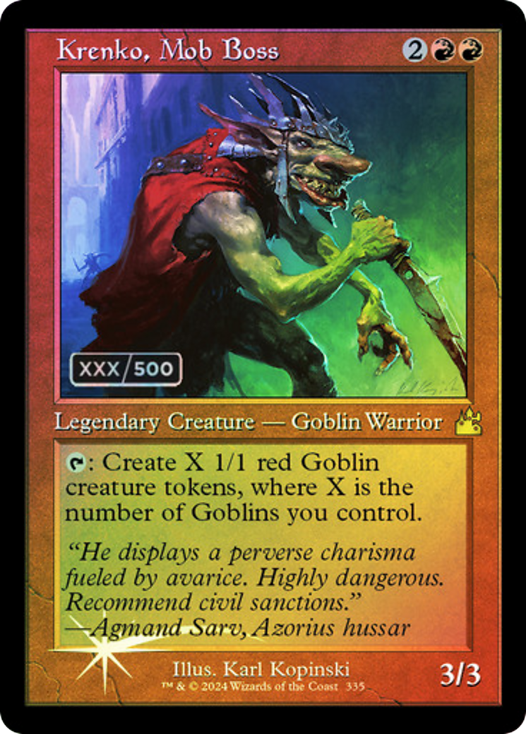 Krenko, Mob Boss(Serial Numbered) (Retro) (335) Foil - Ravnica Remastered