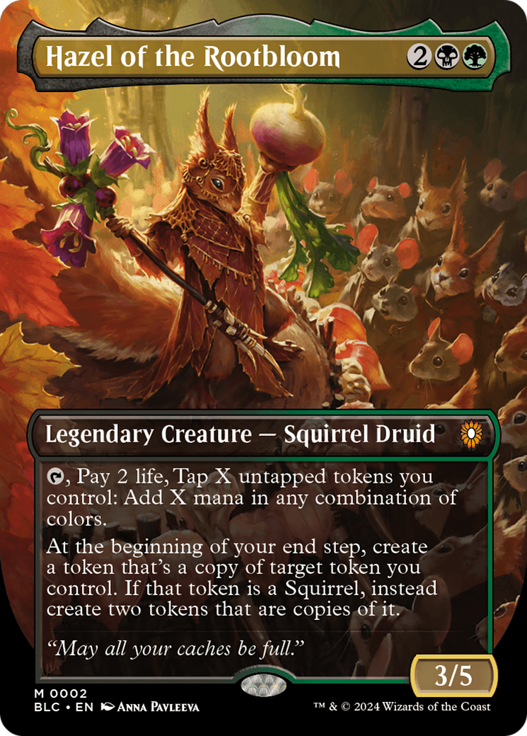 Hazel of the Rootbloom (Borderless) (002) Foil - Bloomburrow Commander