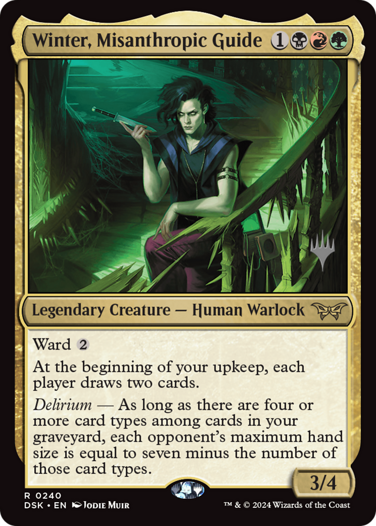 Winter, Misanthropic Guide (240) Foil - Duskmourn: House of Horror Promos