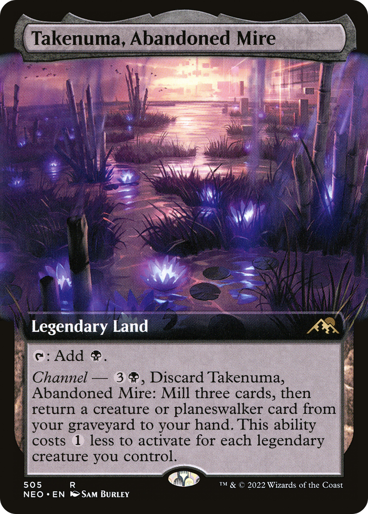 Takenuma, Abandoned Mire (Extended Art) (505) Foil - Kamigawa: Neon Dynasty