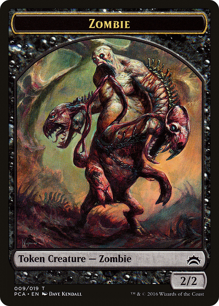 Zombie // Hellion Double-Sided Token (9 // 12) - Planechase Anthology Tokens
