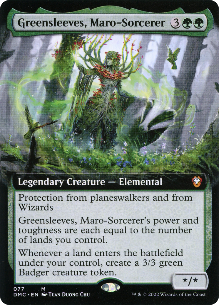 Greensleeves, Maro-Sorcerer (Extended Art) (077) - Dominaria United Commander