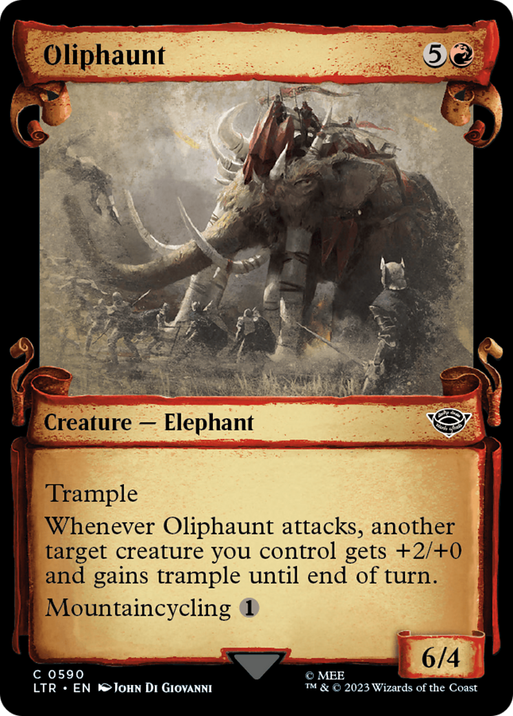 Oliphaunt (Showcase Scrolls) (Showcase) (590) Foil - The Lord of the Rings: Tales of Middle-earth