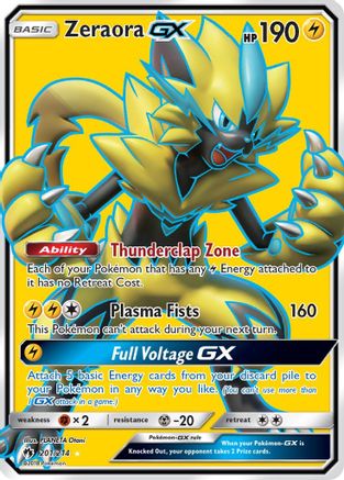 Zeraora GX (Full Art) (201) Holofoil - SM Lost Thunder
