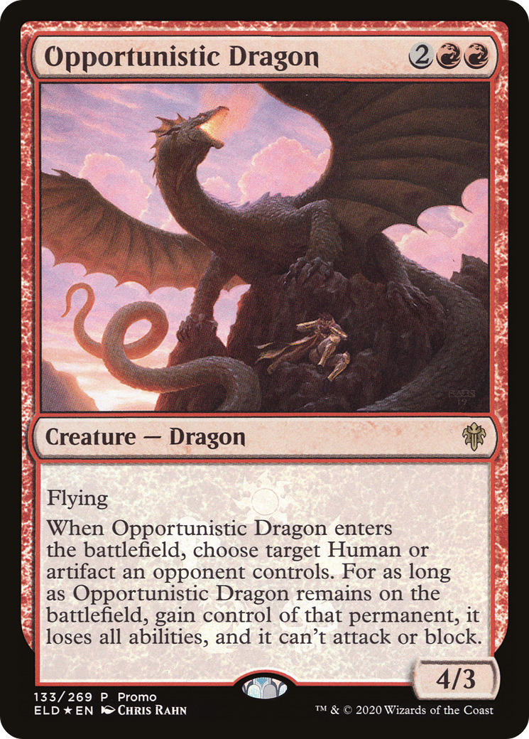 Opportunistic Dragon (133) Foil - Throne of Eldraine Promos