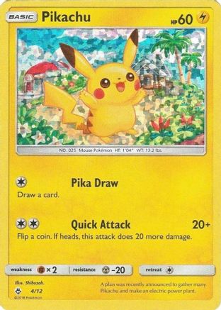 Pikachu - 4/12 (4) Holofoil - McDonalds Promos 2018