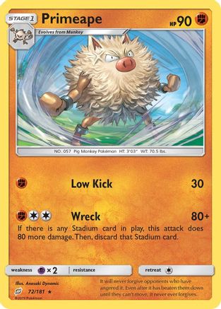 Primeape (72) - SM Team Up