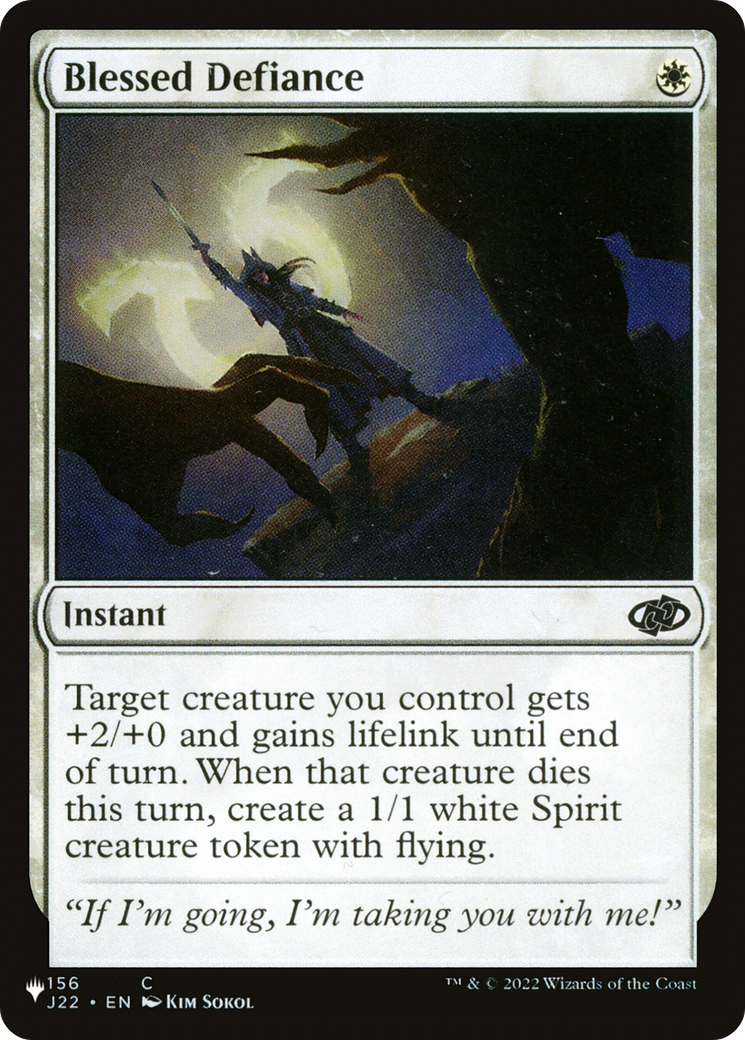 Blessed Defiance (J22-156) - The List