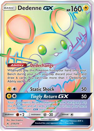 Dedenne GX (Secret) (219) Holofoil - SM Unbroken Bonds