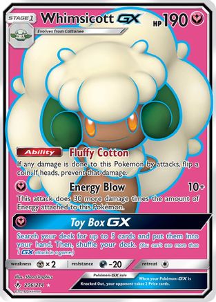 Whimsicott GX (Full Art) (206) Holofoil - SM Unbroken Bonds