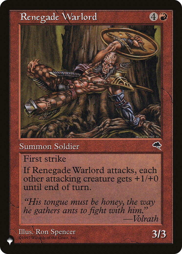 Renegade Warlord (Retro) - The List
