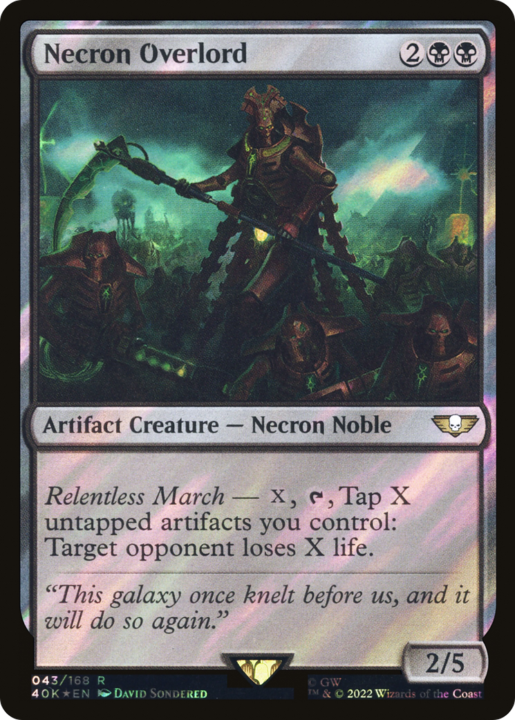 Necron Overlord (043) Surge Foil - Warhammer 40,000 Commander