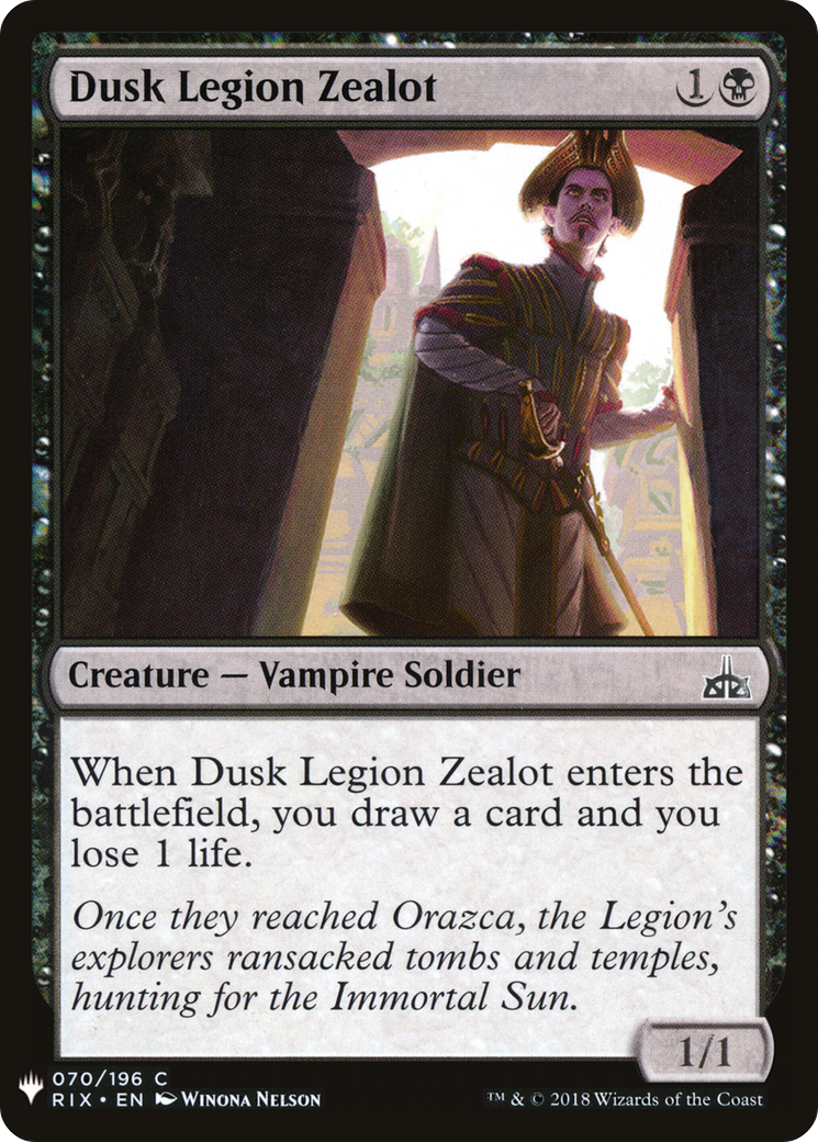 Dusk Legion Zealot (RIX-70) - The List