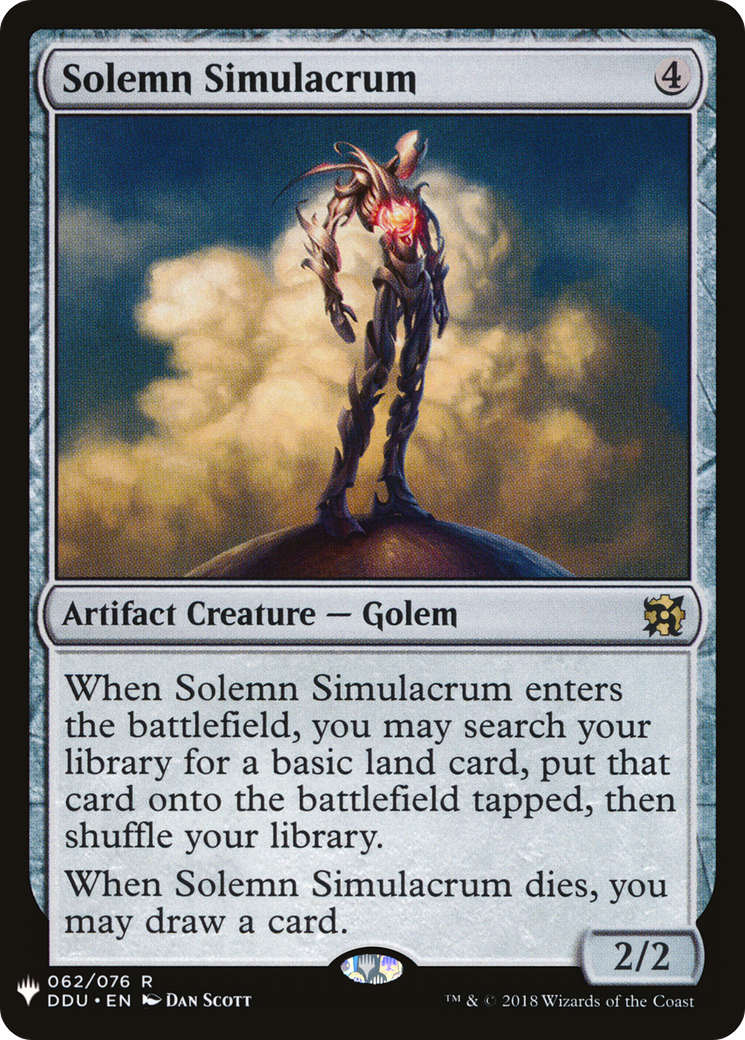 Solemn Simulacrum (DDU-62) - The List