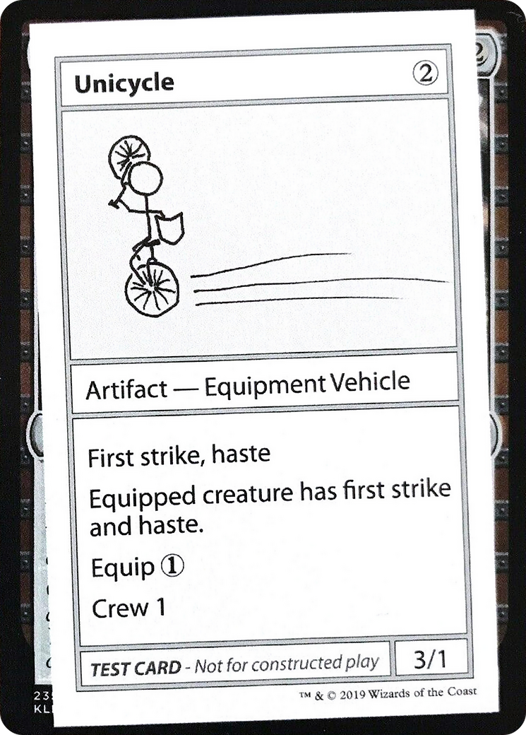 Unicycle (No PW Symbol) - Mystery Booster Playtest Cards 2021