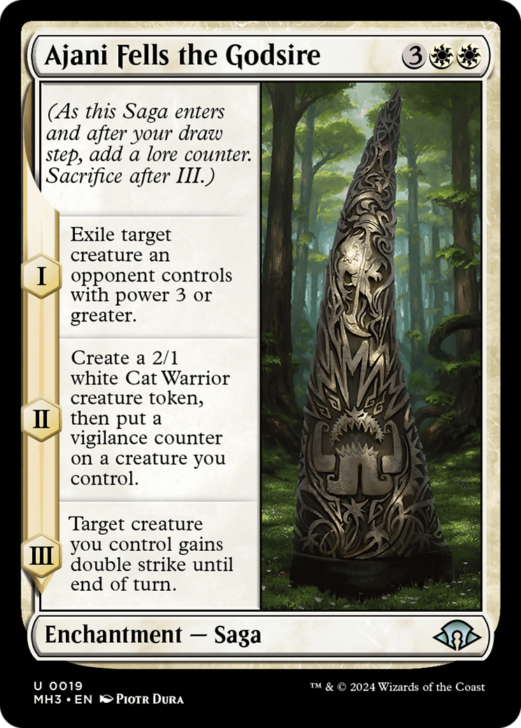 Ajani Fells the Godsire (019) Foil - Modern Horizons 3