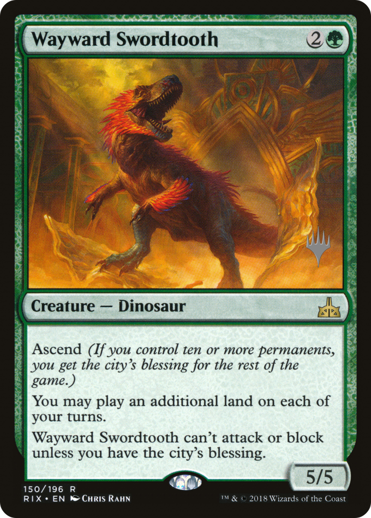 Wayward Swordtooth (150) Foil - Rivals of Ixalan Promos