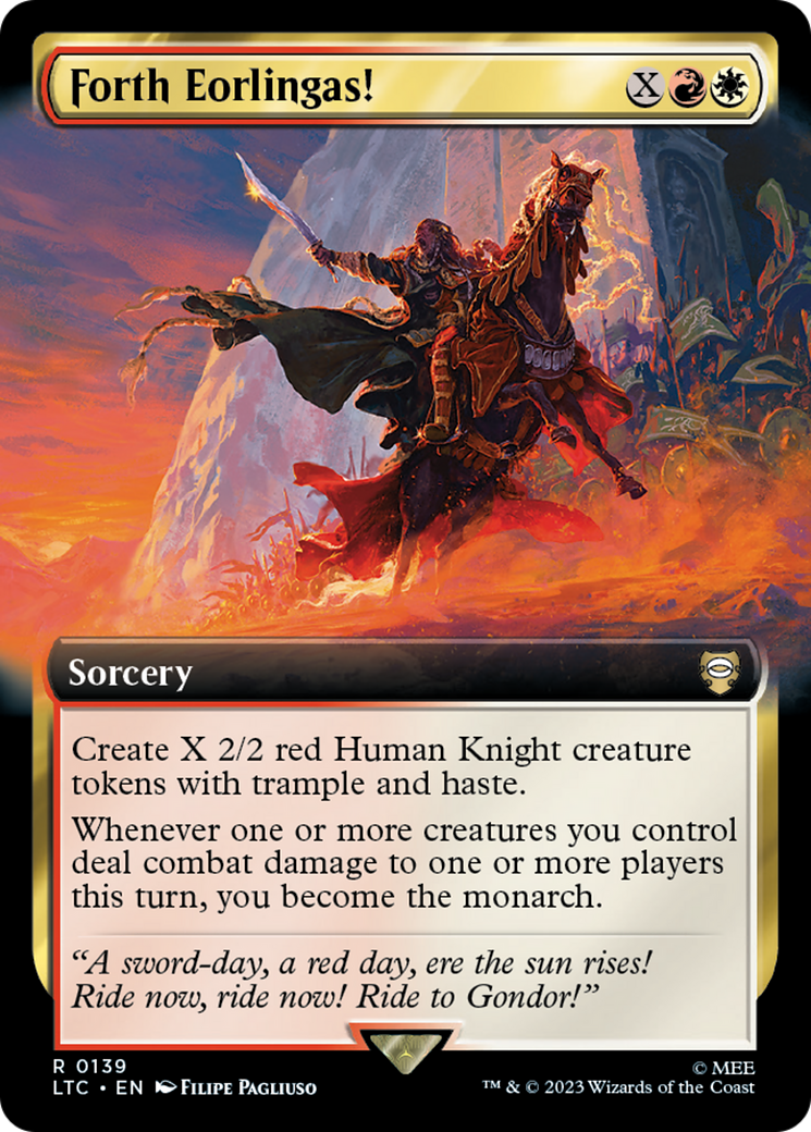 Forth Eorlingas! (Extended Art) (139) Foil - Tales of Middle-earth Commander