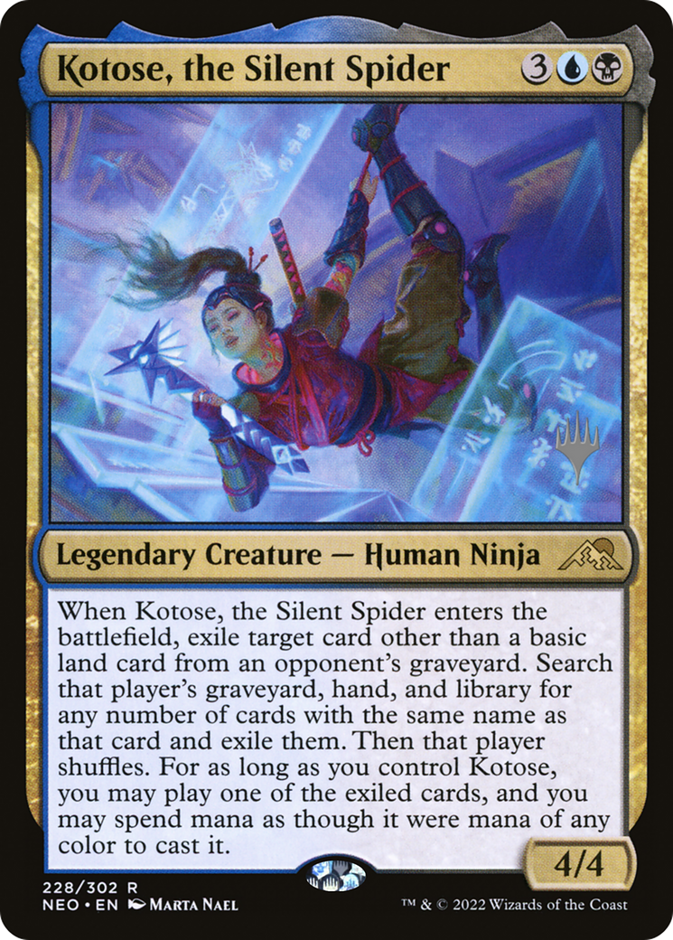 Kotose, the Silent Spider (228p) Foil - Kamigawa: Neon Dynasty Promos