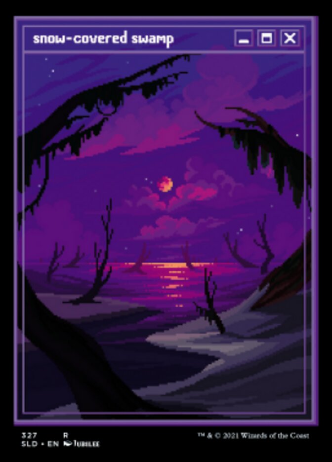 Snow-Covered Swamp (PixelSnowLands.jpg) (327) Foil - Secret Lair Drop Series