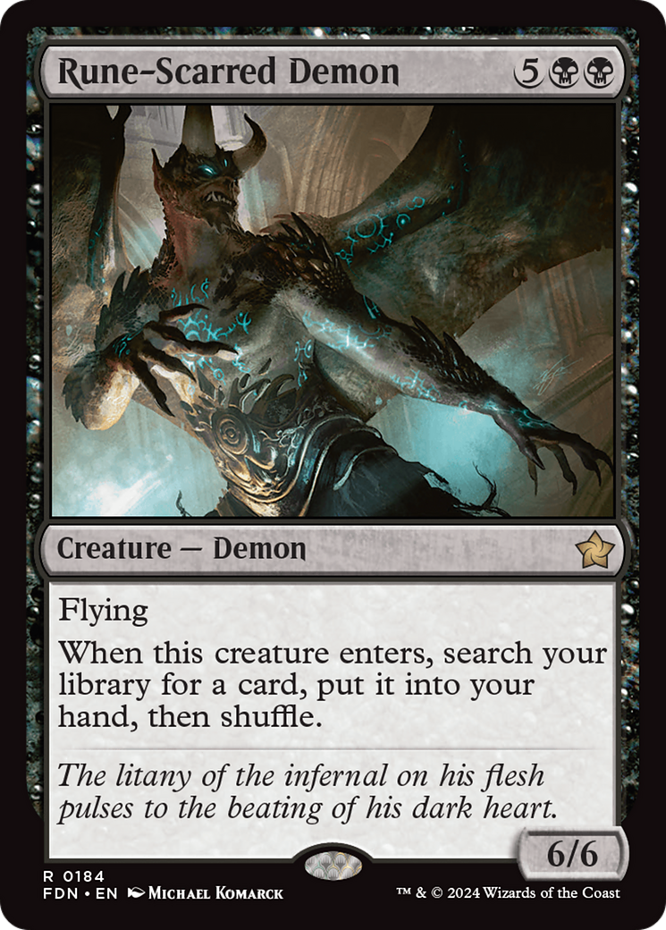 Rune-Scarred Demon (184) Foil - Foundations