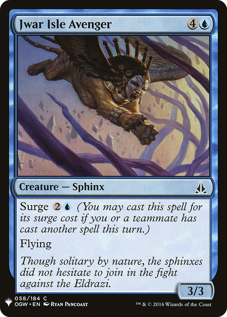 Jwar Isle Avenger (OGW-58) - The List